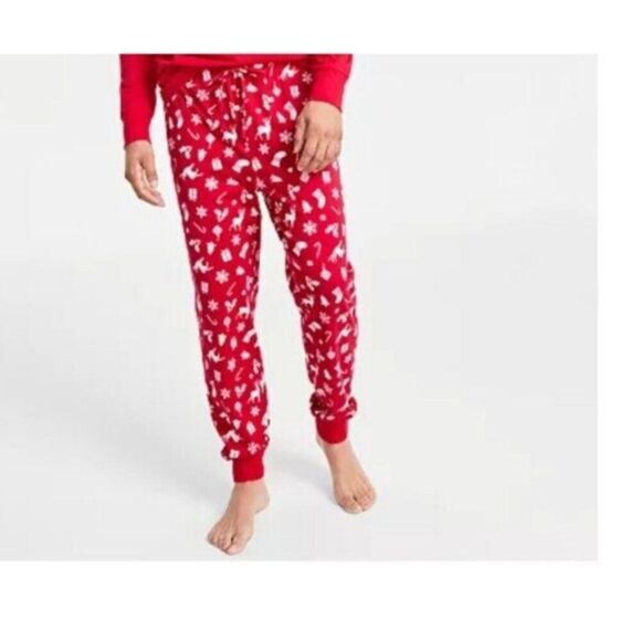 Macys Pajama Pants Mens XL Red White Holiday Festive Comfy Lounge PJ Pants NWT - Picture 1 of 15